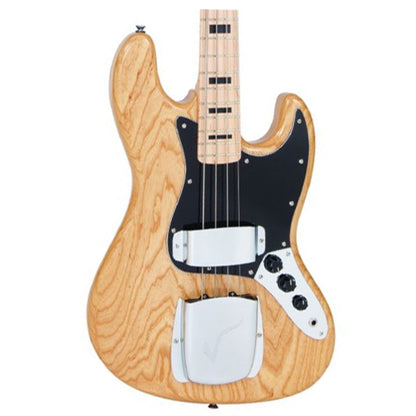 Vintage VJ74NAT Reissued Series Eastern Poplar Body Jazz Style 4 String Electric Bass Guitar Natural (VJ74 NAT)