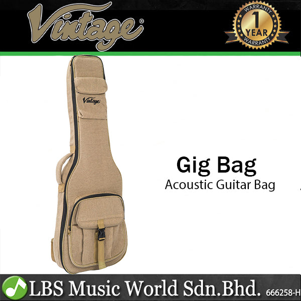 Vintage Guitar Carry Gig Bag with Logo - Soft Case for Electric, Bass and Acoustic