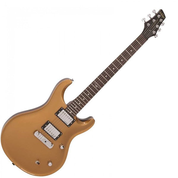 Vintage VRS130GT Rock Series Mahagony Body HH Pickup Electric Guitar Gold Top (VRS 130GT)