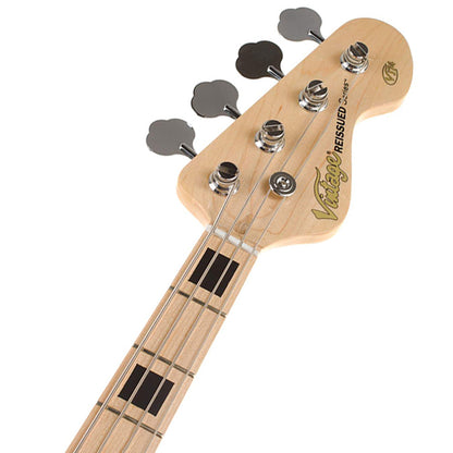 Vintage VJ74NAT Reissued Series Eastern Poplar Body Jazz Style 4 String Electric Bass Guitar Natural (VJ74 NAT)