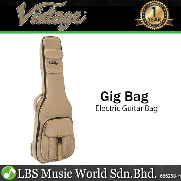 Vintage Guitar Carry Gig Bag with Logo - Soft Case for Electric, Bass and Acoustic