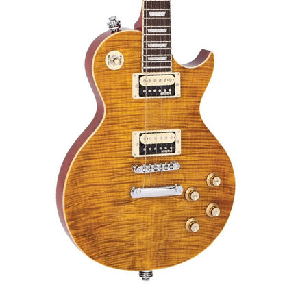 Vintage V100AFD Reissued Series Mahagony Body HH Pickup Electric Guitar Flamed Amber (V100 AFD)
