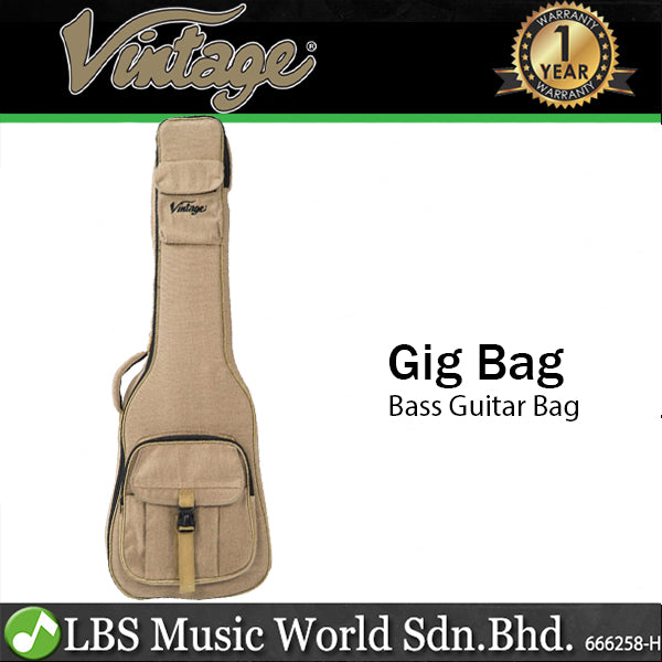 Vintage Guitar Carry Gig Bag with Logo - Soft Case for Electric, Bass and Acoustic