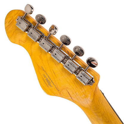 Vintage V6MRSSB Icon Series Eastern Poplar Body HSS Pickup Electric Guitar Distressed Sunburst (V6 MRSSB)