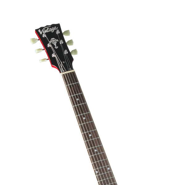 Vintage VSA535 Semi Acoustic Maple Slim Hollow Body Electric Guitar Cherry Red (VSA 535)