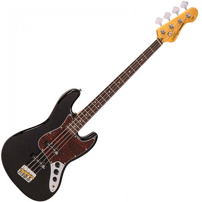 Vintage VJ74BLK Reissued Series Eastern Poplar Body Bolt On Electric Bass Guitar Gloss Black (VJ74 BLK)
