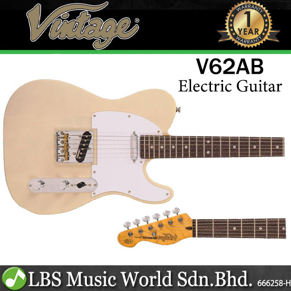 Vintage V62AB Reissued Series Eastern Poplar Body Single Cut SS Pickup Electric Guitar Ash Blonde (V62 AB)
