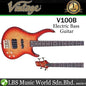 Vintage V1004B 4 String Thru Neck Solid Bubinga Body Active Pickup Electric Bass Guitar (V100 4B)