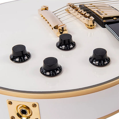Vintage V100AW Reissued Series Mahagony Body HH Pickup Electric Guitar Arctic White (V100 AW)