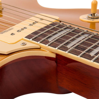 Vintage V100GT Reissued Series Mahagony Body HH Pickup Electric Guitar Gold Top (V100 GT)