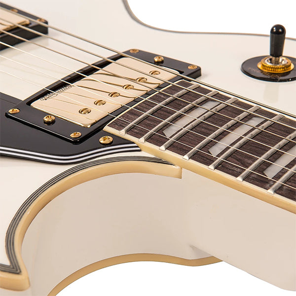 Vintage V100AW Reissued Series Mahagony Body HH Pickup Electric Guitar Arctic White (V100 AW)