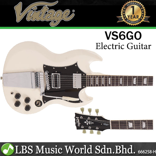 Vintage VS6GO Graham Oliver Signature Series Mahogany Body HH Pickup Electric Guitar White (VS6 GO)