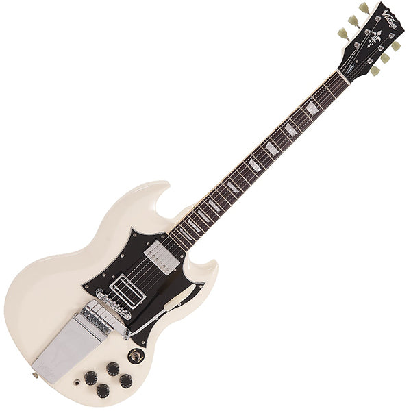 Vintage VS6GO Graham Oliver Signature Series Mahogany Body HH Pickup Electric Guitar White (VS6 GO)