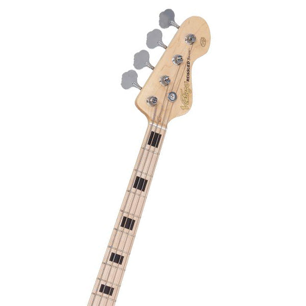 Vintage VJ74MSSB Icon Series 4 Strings Eastern Poplar Body Bolt On Jazz Electric Bass Guitar Sunset Sunburst (VJ74 MSSB)