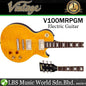 Vintage V100MRPGM Icon Series Mahagony Body HH Pickup Electric Guitar Distressed Lemon Drop (V100 MRPGM)