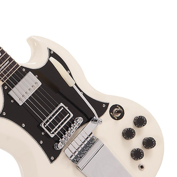 Vintage VS6GO Graham Oliver Signature Series Mahogany Body HH Pickup Electric Guitar White (VS6 GO)