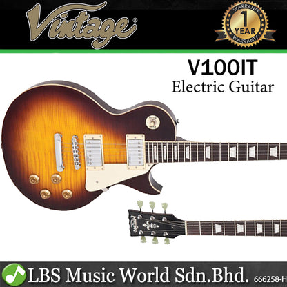 Vintage V100IT Reissued Series Mahagony Body HH Pickup Electric Guitar Ice Tea (V100 IT)
