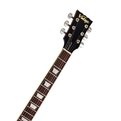 Vintage V100MRPGM Icon Series Mahagony Body HH Pickup Electric Guitar Distressed Lemon Drop (V100 MRPGM)