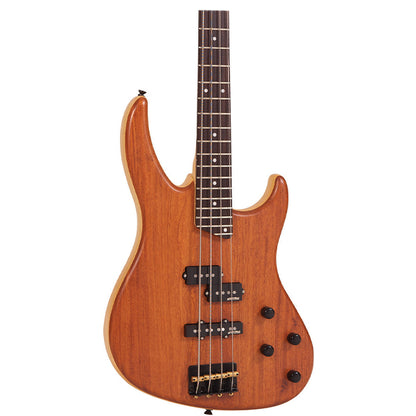 Vintage V8004B 4 String Eastern Poplar Body Bolt On Electric Bass Guitar Bubinga (V800 4B)