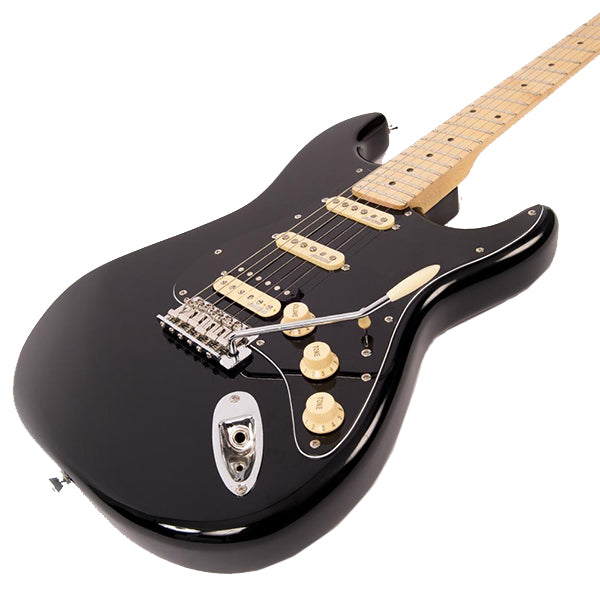 Vintage V6HMBB Reissued Series American Alder Body HSS Pickup Electric Guitar Boulevard Black (V6 HMBB)