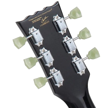 Vintage V100BLK Reissued Series Mahagony Body HH Pickup Electric Guitar Gloss Black (V100 BLK)