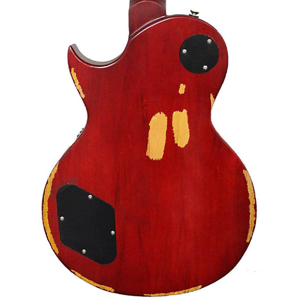 Vintage V100MRCS Icon Series Mahagony Body HH Pickup Electric Guitar Distressed Cherry Sunburst (V100 MRCS)