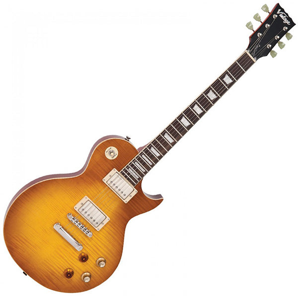 Vintage V100PGM Reissued Series Mahagony Body HH Pickup Electric Guitar Lemon Drop (V100 PGM)
