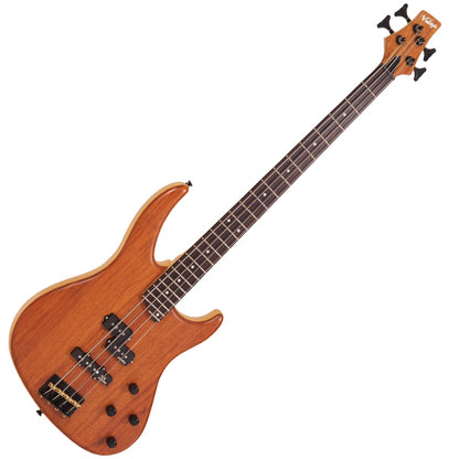 Vintage V9004B Bubinga Body Bolt On 4 String Active Pickup Electric Bass Guitar Natural (V900 4B)