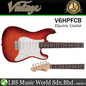 Vintage V6HPFCB Custom Spec P90 Style Pickup Alder Body Hardtail Electric Guitar Flame Cherry Burst (V6H PFCB)