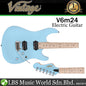 Vintage V6M24LB Reissued American Alder Body HH Pickup Electric Guitar Laguna Blue (V6M 24LB)