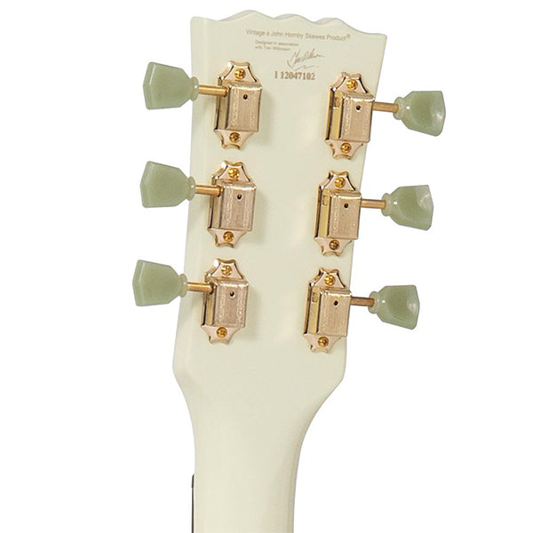 Vintage VS6VW Reissued Series Mahogany Body Double Cutaway HH Pickup Electric Guitar Vintage White (VS6 VW)