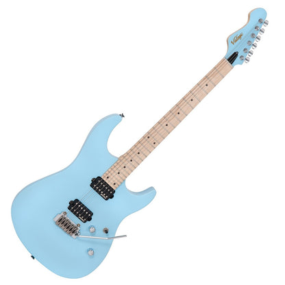 Vintage V6M24LB Reissued American Alder Body HH Pickup Electric Guitar Laguna Blue (V6M 24LB)