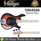 Vintage V964SSB Reissued Eastern Poplar Body 4-String Active Bass Sunset Sunburst (V96 4SSB)