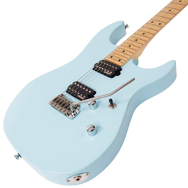 Vintage V6M24LB Reissued American Alder Body HH Pickup Electric Guitar Laguna Blue (V6M 24LB)