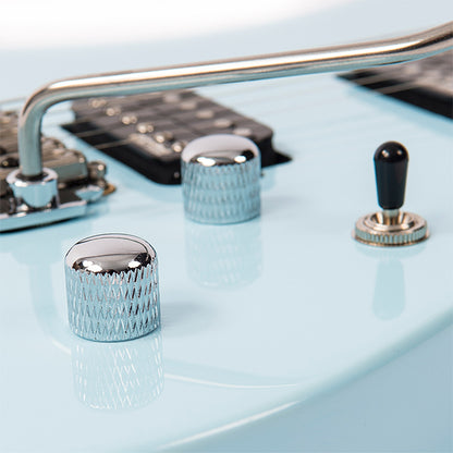 Vintage V6M24LB Reissued American Alder Body HH Pickup Electric Guitar Laguna Blue (V6M 24LB)