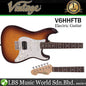 Vintage V6HHFTB Custom Spec Alder Body SSH Pickup Hardtail Vibrato Electric Guitar Flame Tobacco Burst (V6H HFTB)