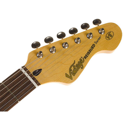 Vintage V6HFTB Custom Spec Alder Body SSH Pickup Vibrato Electric Guitar Flame Tobacco Burst (V6H FTB)