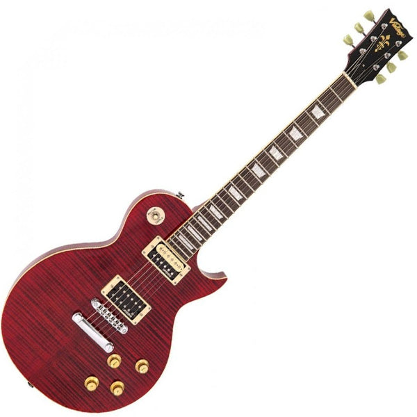 Vintage V100TWR Reissued Series Mahagony Body HH Pickup Electric Guitar Transparent Wine Red (V100 TWR)