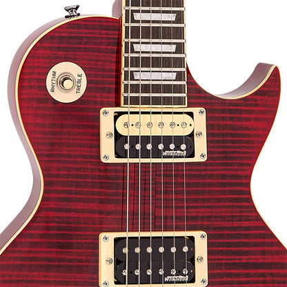 Vintage V100TWR Reissued Series Mahagony Body HH Pickup Electric Guitar Transparent Wine Red (V100 TWR)