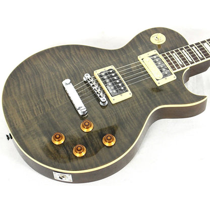 Vintage V100TBK Reissued Series Mahagony Body HH Pickup Electric Guitar Flamed Thru Black (V100 TBK)