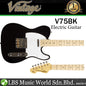 Vintage V75BK Reissued American Alder Body SS Pickup Electric Guitar Black (V75 BK)