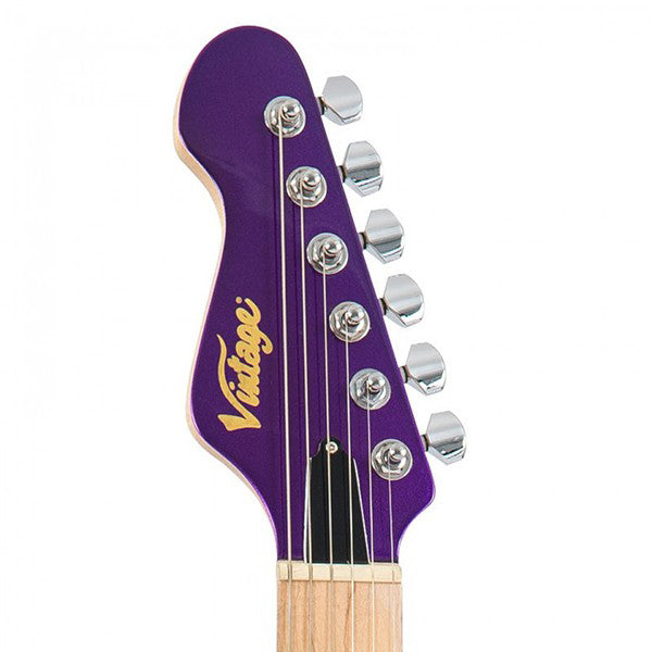 Vintage V6M24PL Reissued American Alder Body HH Pickup Electric Guitar Purple (V6M 24PL)
