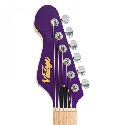 Vintage V6M24PL Reissued American Alder Body HH Pickup Electric Guitar Purple (V6M 24PL)