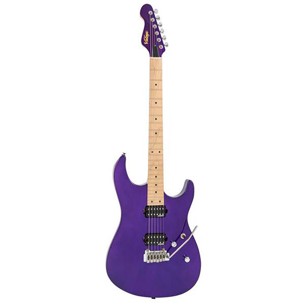 Vintage V6M24PL Reissued American Alder Body HH Pickup Electric Guitar Purple (V6M 24PL)