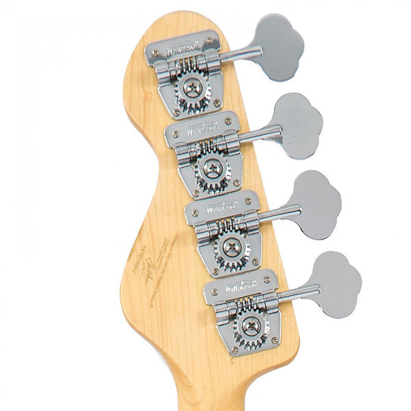 Vintage V4MFR Reissued Bolt On Alder Body 4-String Bass Guitar Firenza Red (V4 MFR)