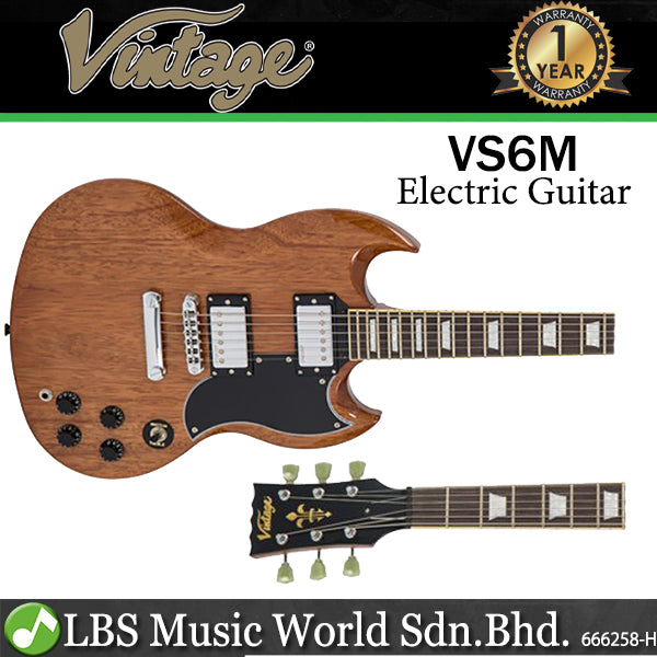 Vintage VS6M Reissued Mahogany Body HH Pickup Electric Guitar Natural Mahogany (VS6 M)