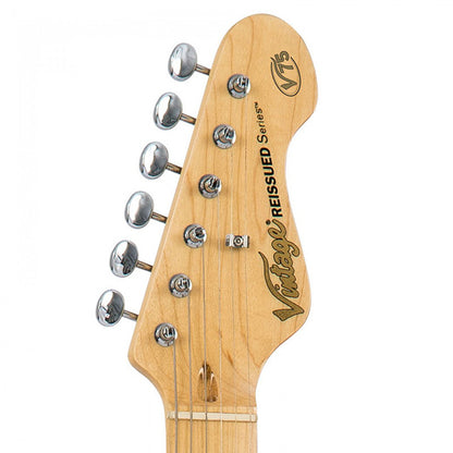 Vintage V75BK Reissued American Alder Body SS Pickup Electric Guitar Black (V75 BK)