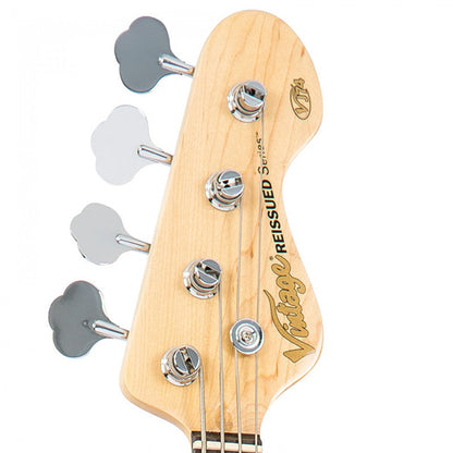 Vintage VJ74CAR Reissued Ash Wood Body Bolt On 4-String Bass Guitar Candy Apple Red (VJ74 CAR)