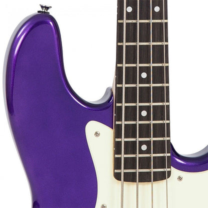 Vintage VJ74PL Reissued Ash Wood Body Bolt On 4-String Bass Guitar Purple (VJ74 PL)