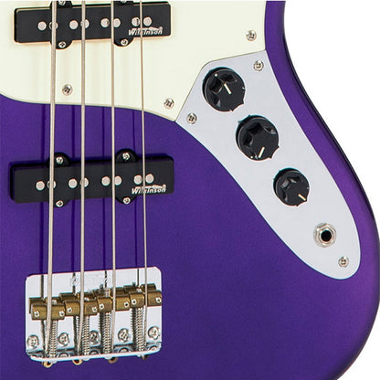 Vintage VJ74PL Reissued Ash Wood Body Bolt On 4-String Bass Guitar Purple (VJ74 PL)